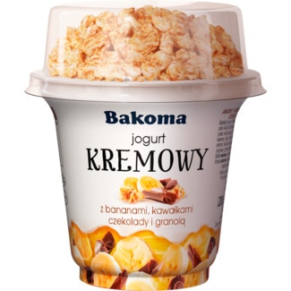 Iogurte Kremowy Duo Banana e Chocolate unidade 230 g - Bakoma