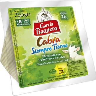 Al Natural queso fresco de cabra elaborado con leche pasteurizada cuña 250 g - Garcia Baquero
