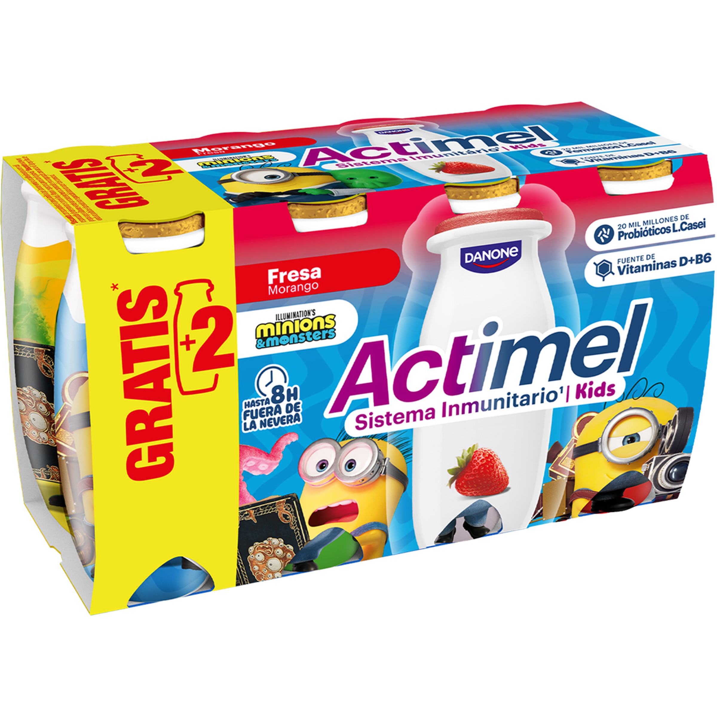 Kids L. Casei con fresa sin gluten pack 6 unidades 100 g