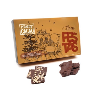 Figuras de Natal de Chocolate e Napolitanas com Amendoim Crocante embalagem 150 g - Pedacos Cacau