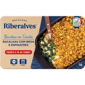Bacalhau com Broa e Espinafres embalagem 1 kg - Riberalves