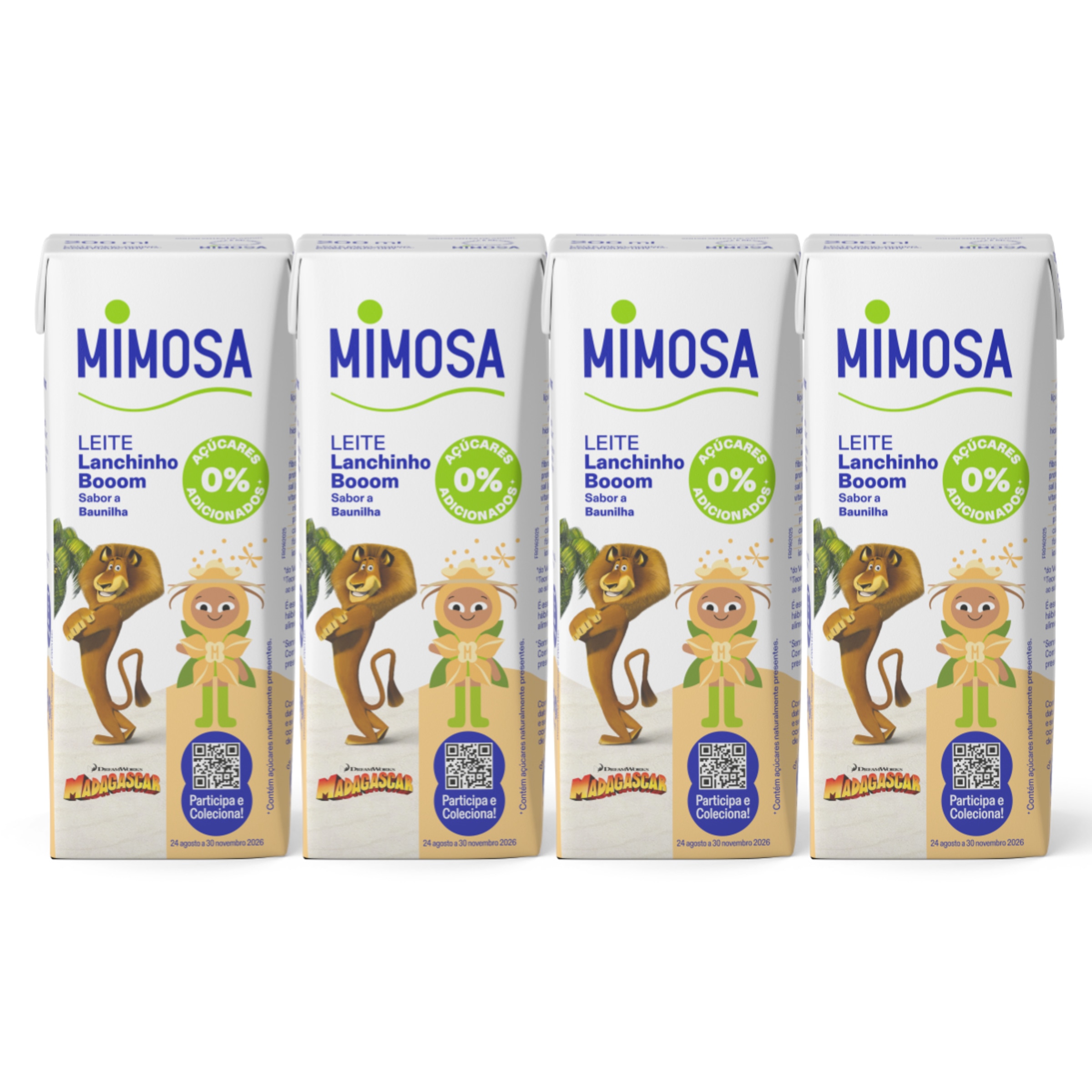 Leite Baunilha Lanchinho Booom Pack 4 embalagem 200 ml