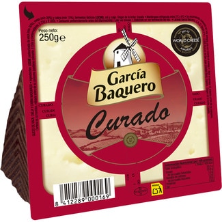 queso curado mezcla madurado elaborado con leche pasteurizada ya cortado cuña 225 g - Garcia Baquero