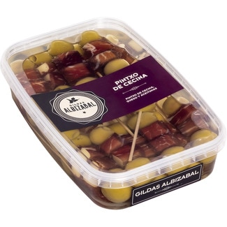 gildas de cecina, queso y aceitunas envase 250 g - Albizabal