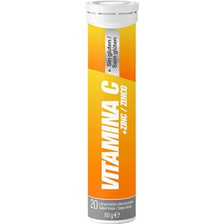 vitamina C + zinc sin gluten envase 80 g 20 comprimidos efervescentes sabor limón - Zdrovit