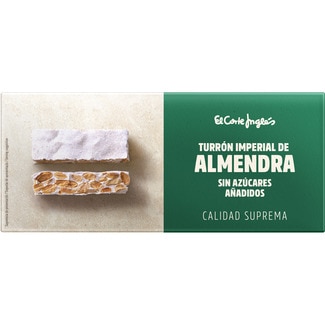 turrón imperial de almendra sin azúcares añadidos Calidad Suprema estuche 200 g - El Corte Ingles