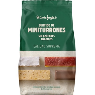 surtido de miniporciones de turrones sin azúcares añadidos 10 unidades Calidad Suprema estuche 240 g - El Corte Ingles