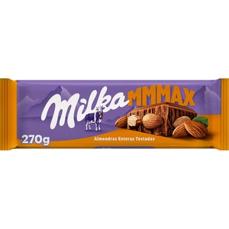MMMAX chocolate con leche y almendras enteras tostadas tableta 270 g - Milka