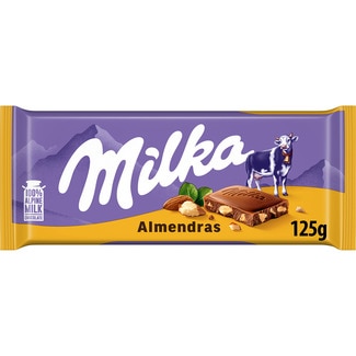 chocolate con leche y almendras tableta 125 g - Milka