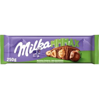 MMMAX chocolate con leche y avellanas enteras tableta 250 g - Milka
