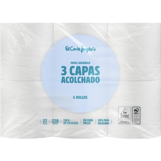 papel higiénico acolchado 3 capas muy suave paquete 6 rollos - El Corte Ingles