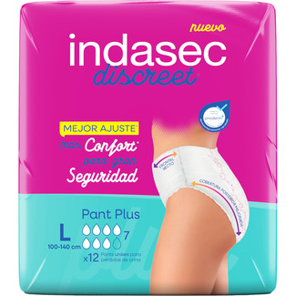 Discreet Pant braguita de incontinencia plus talla grande 100-140 cm paquete 12 unidades - Indasec