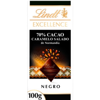 Chocolate Excellence Caramelo Salgado  70% Cacau tablete 100 g - Lindt