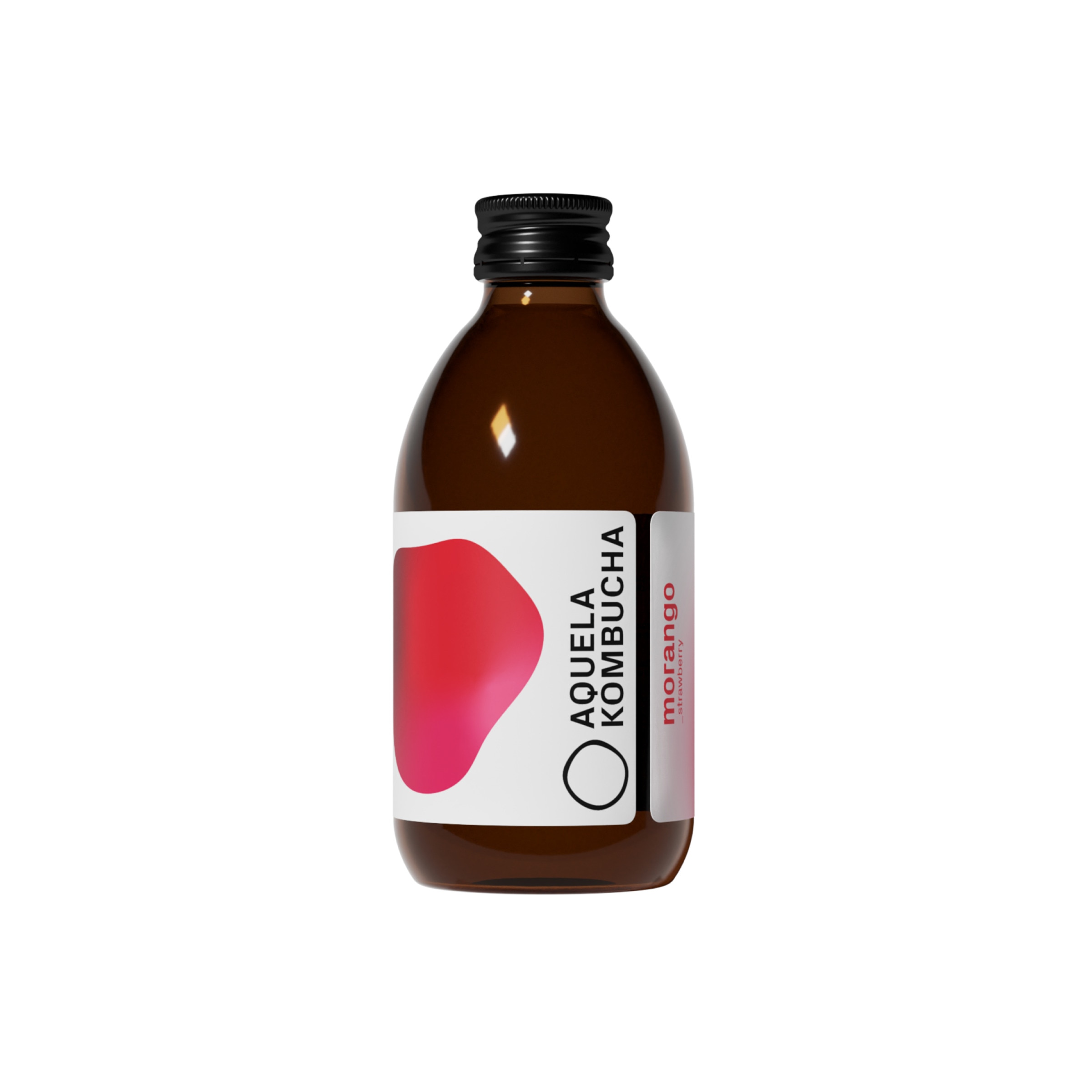 Chá Fermentado de Morango e Hibisco garrafa 250 ml