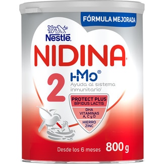 2 leche infantil de continuación sin aceite de palma desde 6 meses lata 800 g - Nestle Nidina
