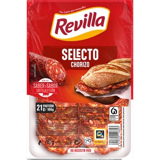 Selecto chorizo en lonchas sin gluten envase 65 g no necesita frío - Revilla