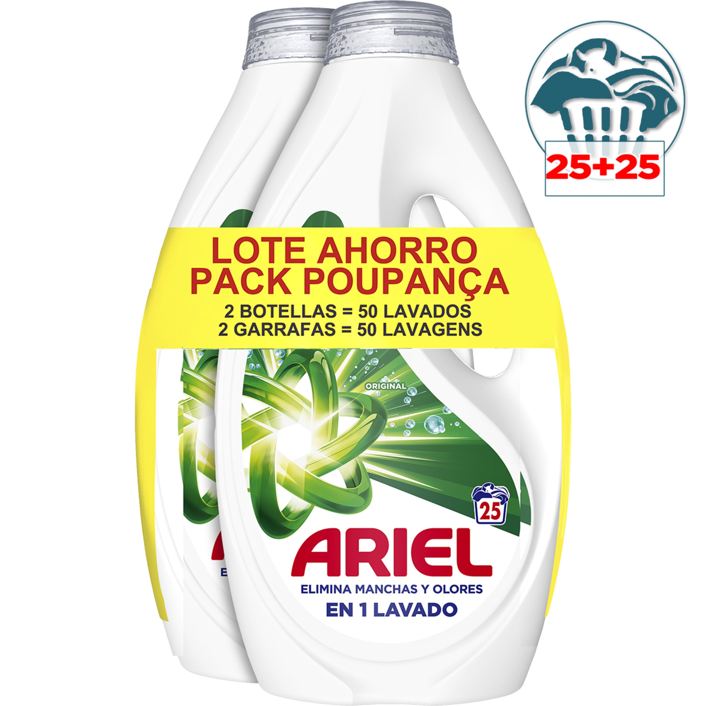 detergente líquido Original pack 2 botellas 25 dosis