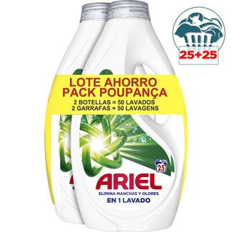 detergente líquido Original pack 2 botellas 25 dosis - Ariel