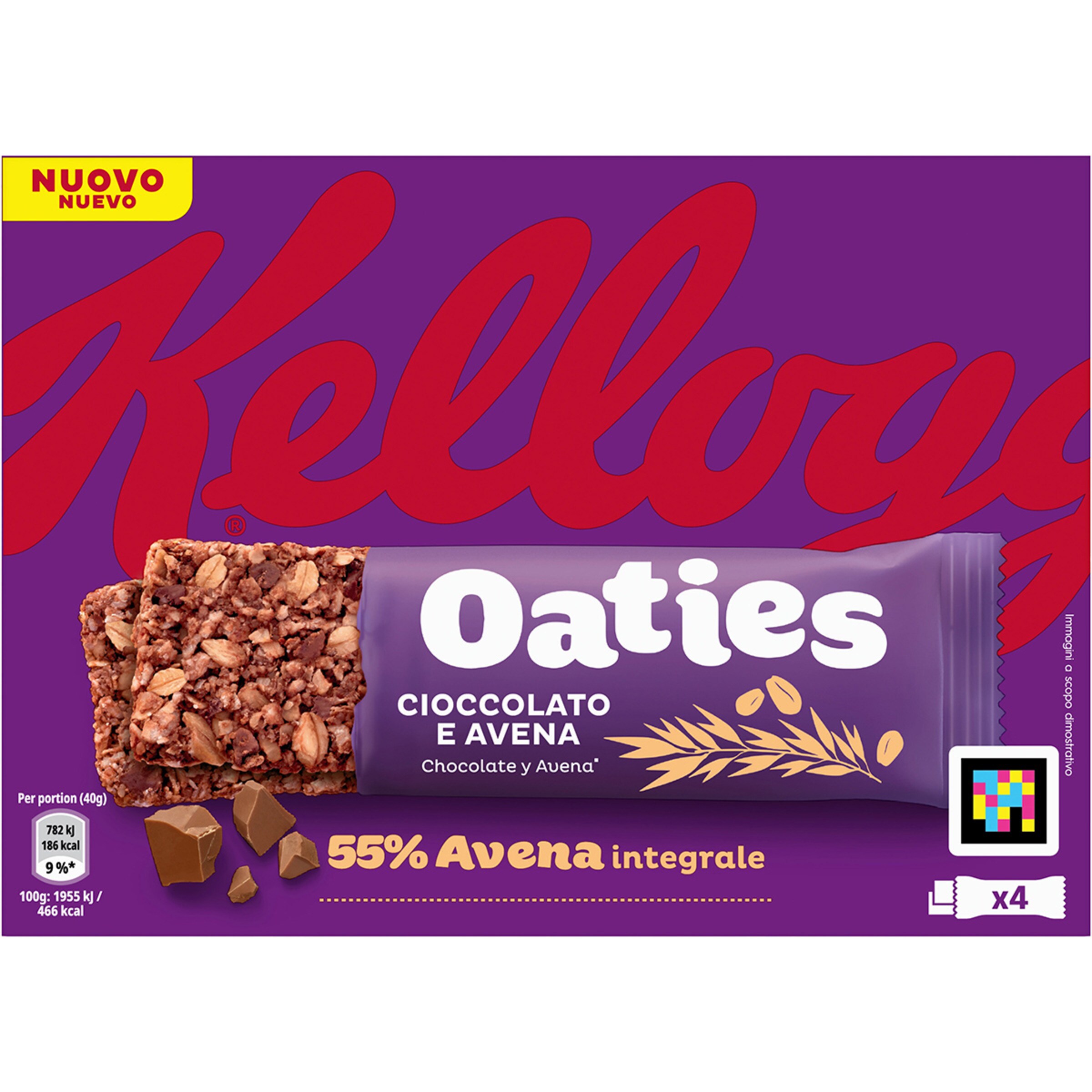 Oatly barritas de cereales Oaties chocolate y avena estuche 160 g