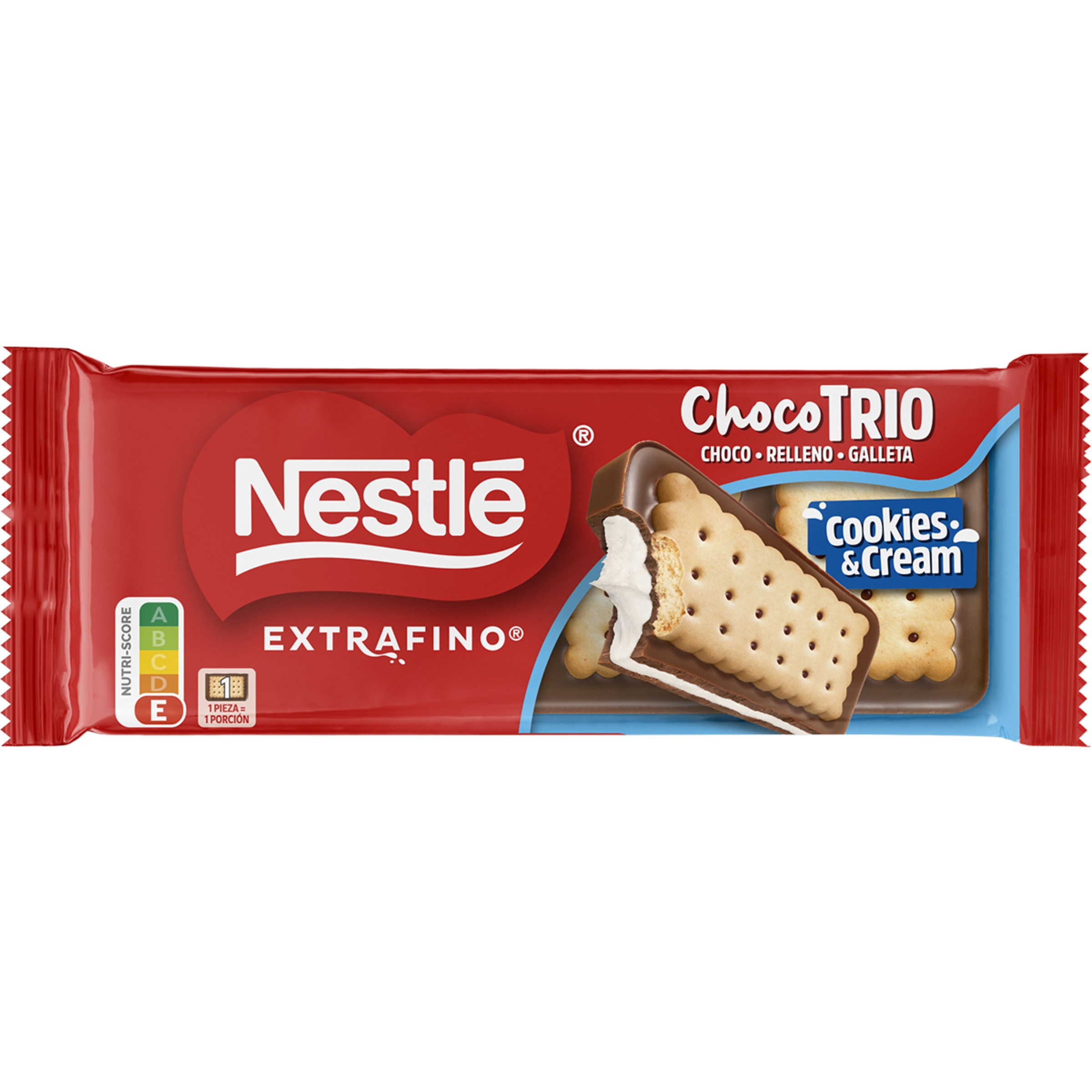 Choco Trio chocolate con leche relleno de cookies and cream con galleta tableta 90 g