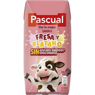 batido de sabor a fresa y plátano sin azúcares añadidos ni edulcorantes brik 1,2 l - Pascual