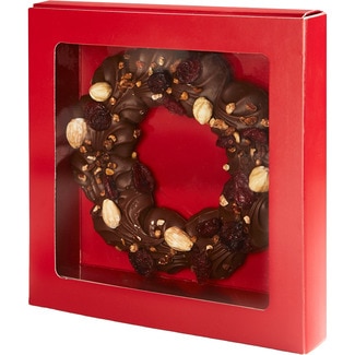 corona de navidad de chocolate estuche 165 g - Ickx