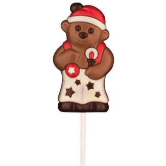Chupa de Chocolate Ursinho de Natal embalagem 35 g - Ludomar
