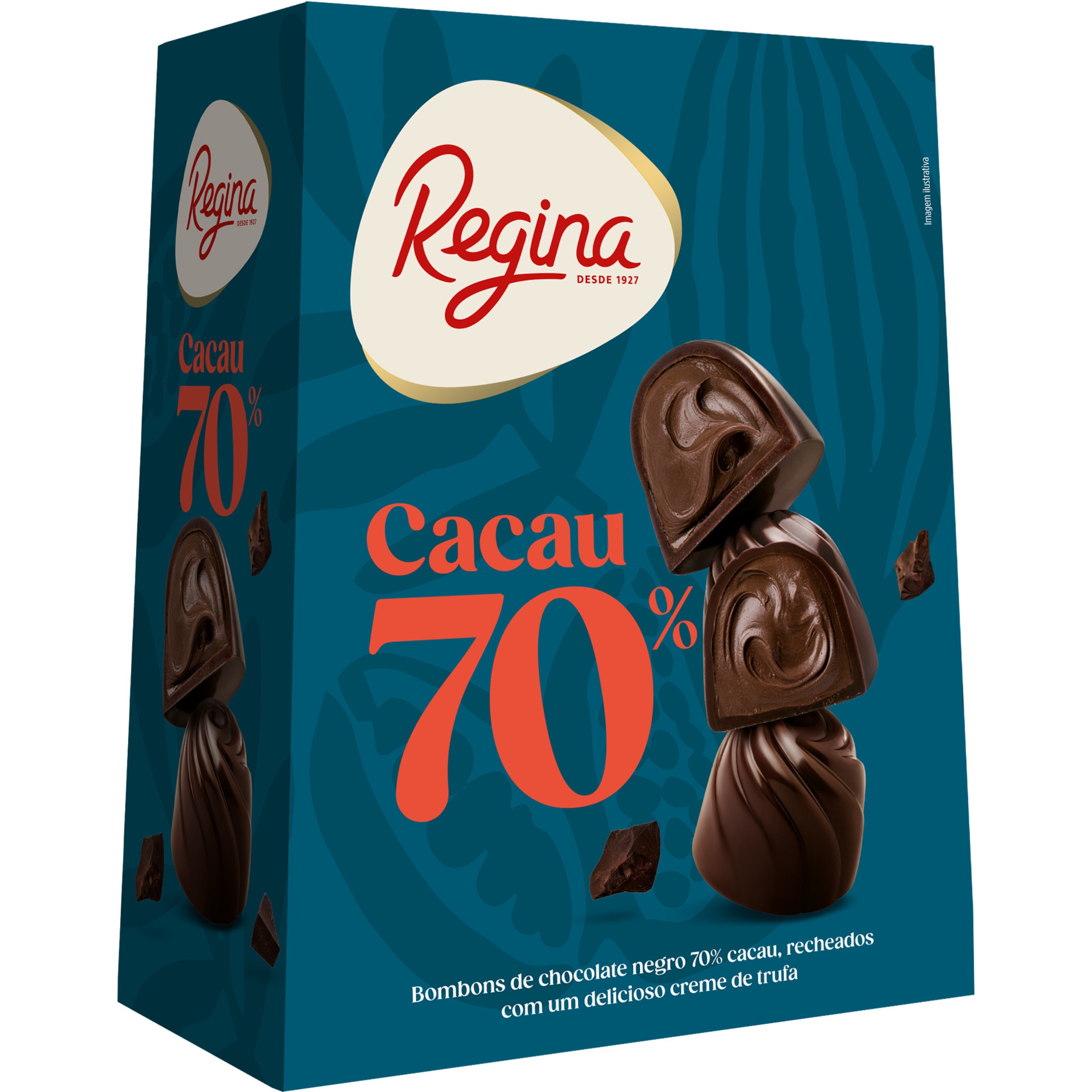 Bombons recheados de Chocolate Negro 70% embalagem 200 g