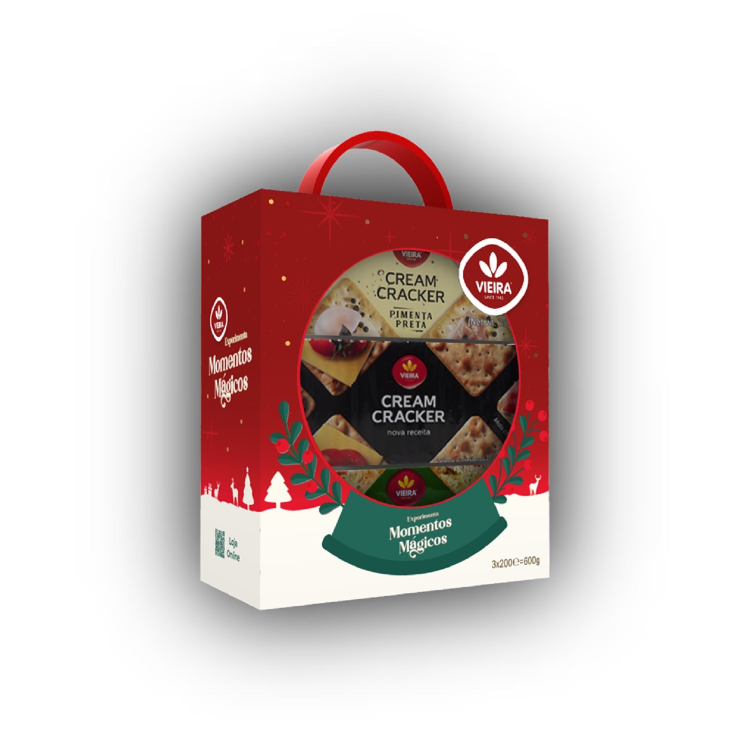 Bolachas Cream Cracker Pack 3 unidades embalagem 200 g