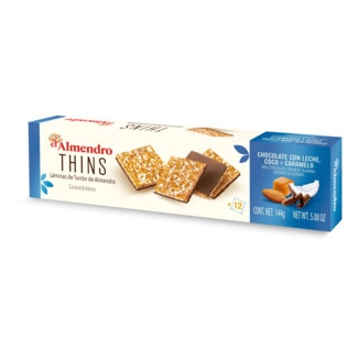 Lâminas de Torrão Chocolate de Caramelo Salgado embalagem 144 g - El Almendro