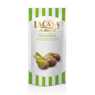 Pistachos Cobertos com Chocolate de Leite embalagem 50 g - Lacasa