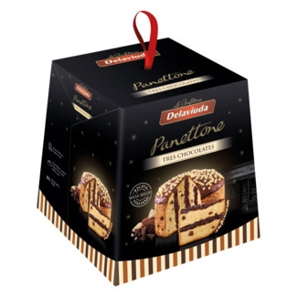 Panettone 3 Chocolates Receita Original embalagem 750 g - Delaviuda