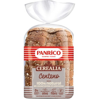 Cerealia pan de molde de centeno 100% natural con aceite de oliva bolsa 00500 g sin azúcares añadidos - Panrico