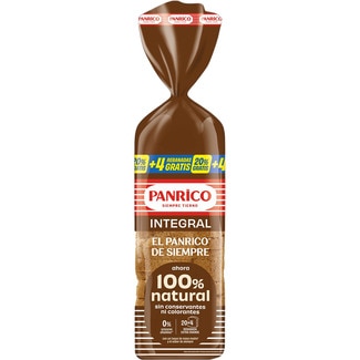 pan de molde integral 100% natural bolsa 820 g 0% azúcares añadidos - Panrico