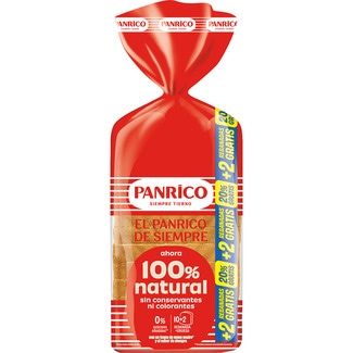pan de molde blanco 100% natural bolsa 410 g 0% azúcares añadidos - Panrico