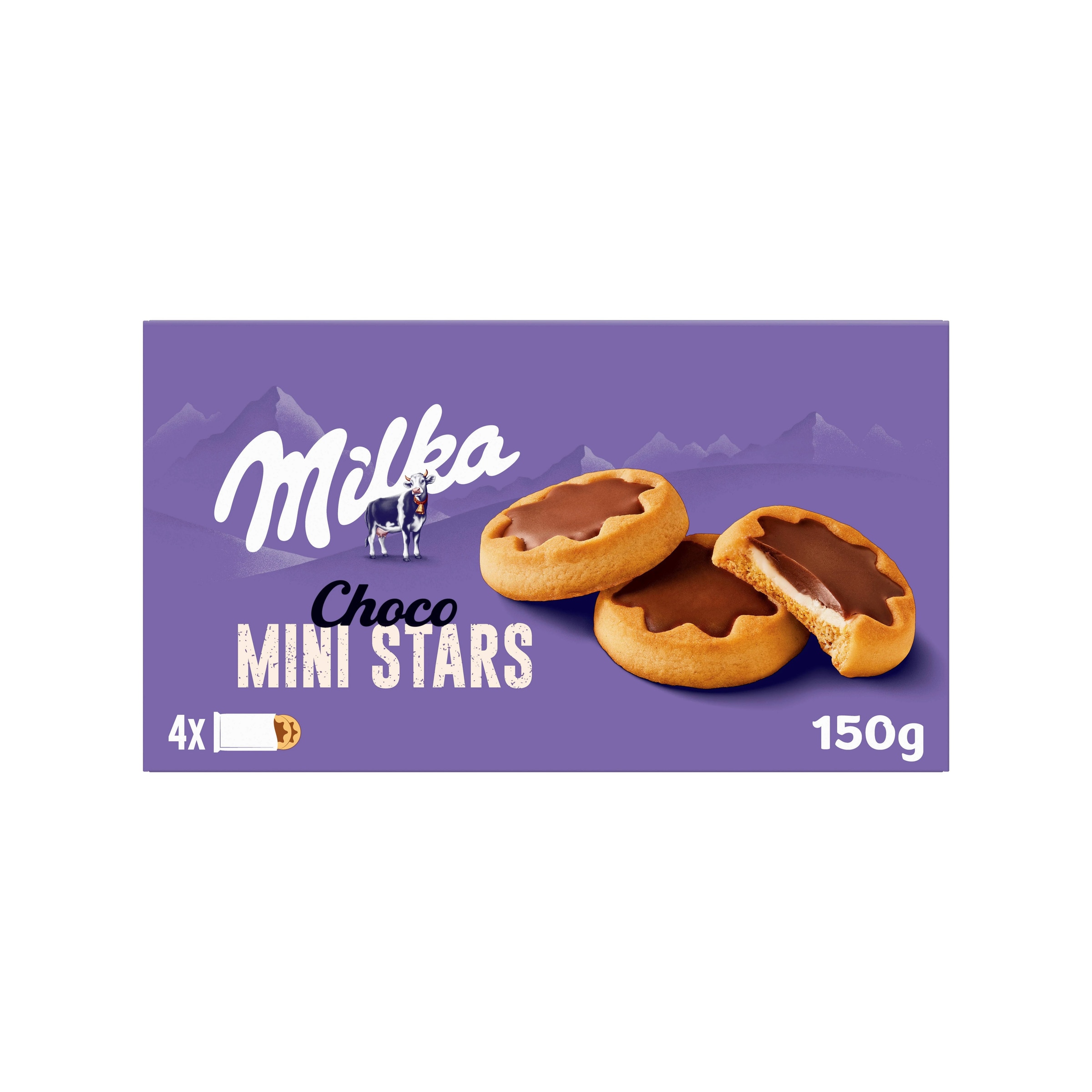 Bolachas de Chocolate Mini Estrelas embalagem 150 g