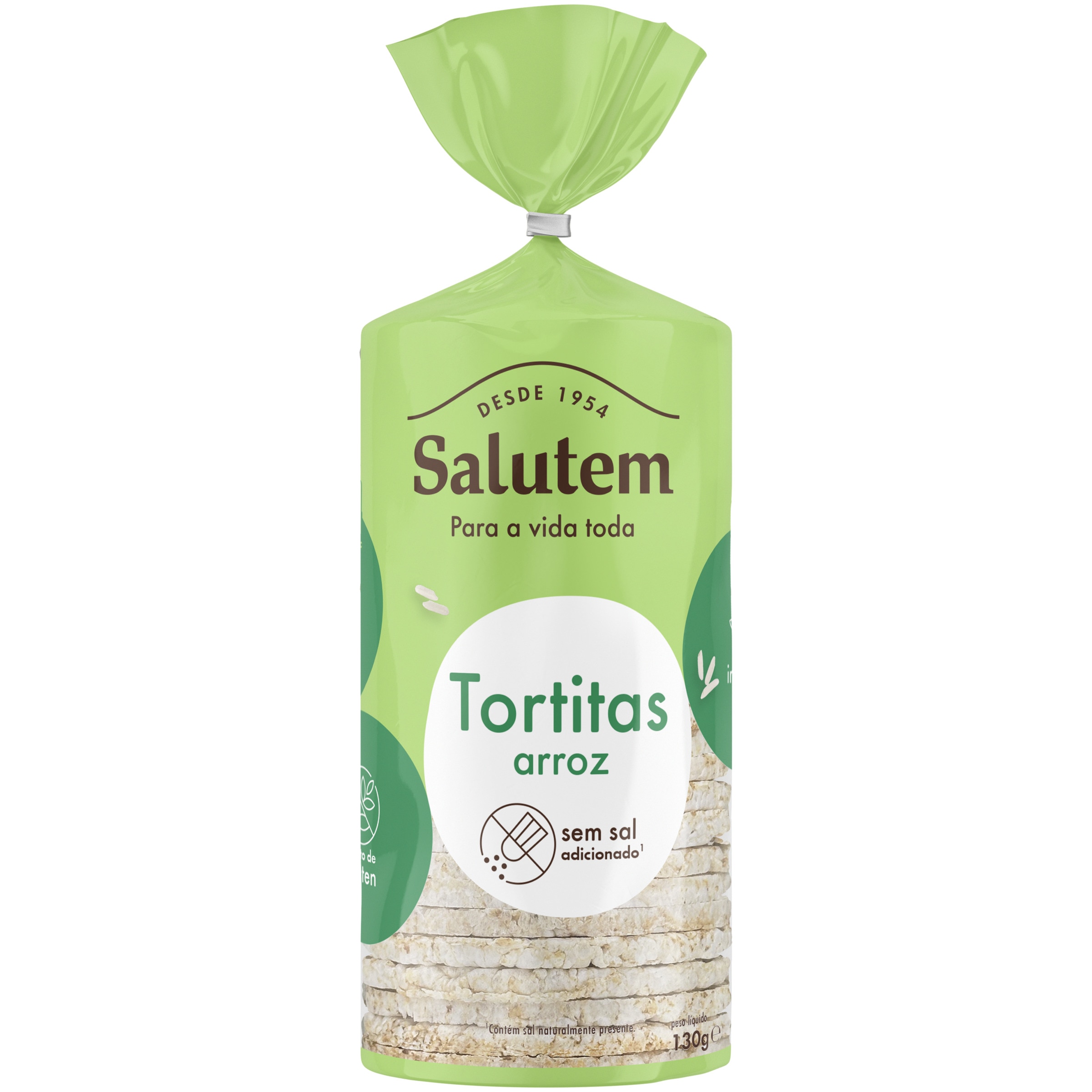 Tortitas de Arroz Finíssimas Integrais sem Sal embalagem 130 g