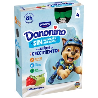 pouch sabor fresa y manzana para llevar pack 4 unidades 70 g - Danone Danonino