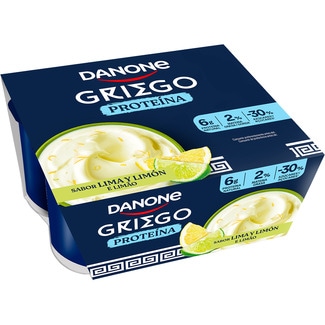 yogur griego proteína sabor lima limón - 30% azúcares pack 4 unidades 110 g - Danone