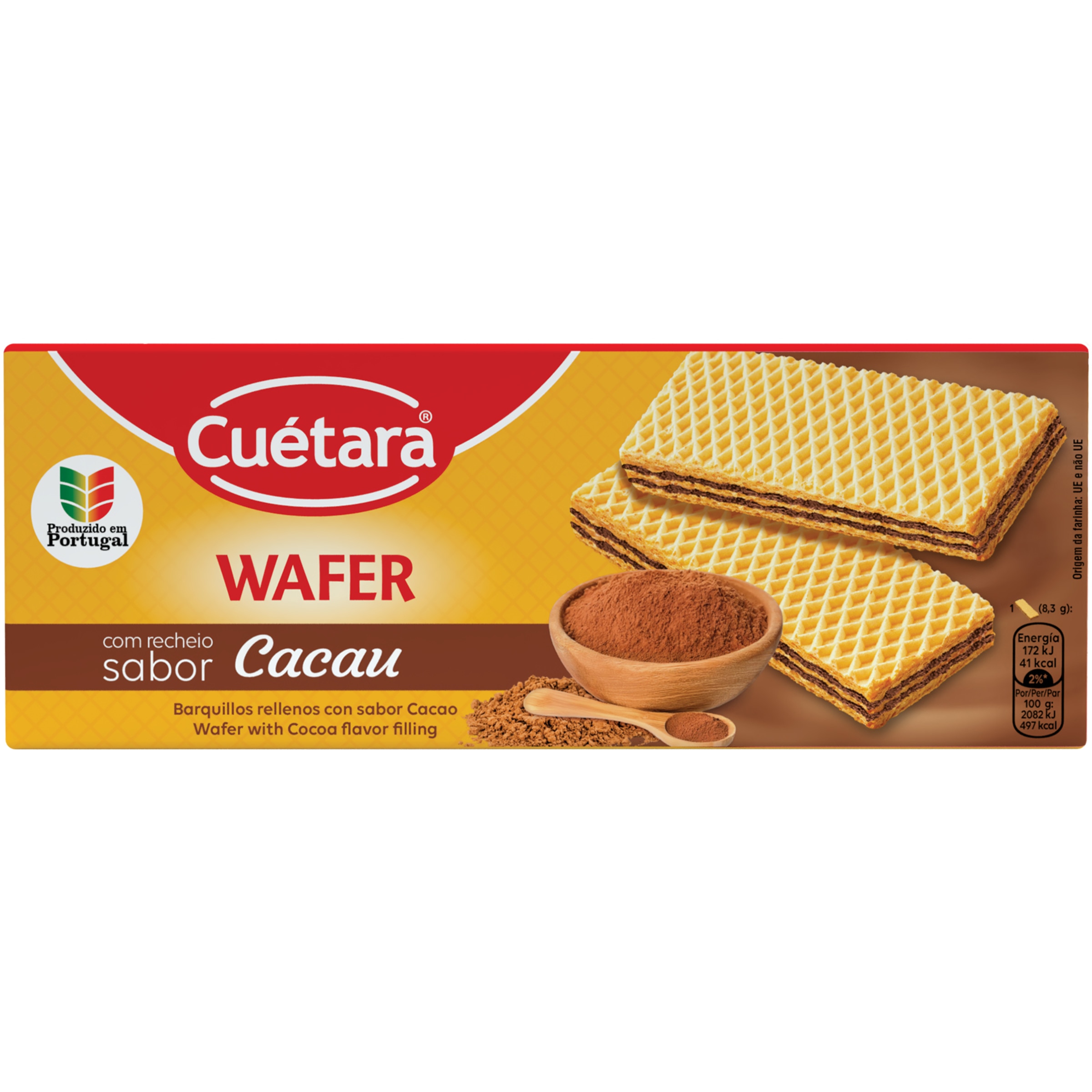 Bolachas Wafer Recheadas com Cacau embalagem 150 g