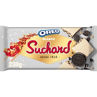 turrón de chocolate blanco crujiente con galleta Oreo Calidad Suprema tableta 230 g - Suchard