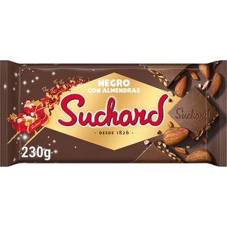 turrón de chocolate crujiente negro con almendras enteras Calidad Suprema tableta 230 g - Suchard
