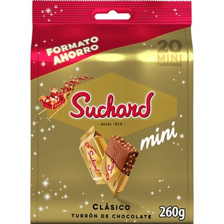 turrón de chocolate crujiente clásico en mini porciones 20 unidades bolsa 260 g - Suchard