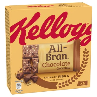 Barras de Cereais de Chocolate Pack 6 embalagem 240 g - Kellogg's All-bran
