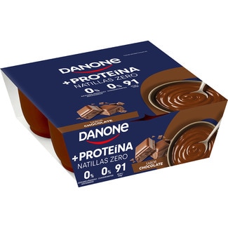 Protein natillas con proteínas de chocolate 0% azúcares añadidos pack 4 unidades 120 g sin gluten - Danone