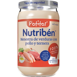 Potitos tarrito menestra de verduras con pollo y ternera desde 6 meses tarro 235 g - Nutriben