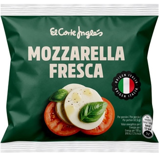 mozzarella italiana fresca bolsa 125 g neto escurrido - El Corte Ingles