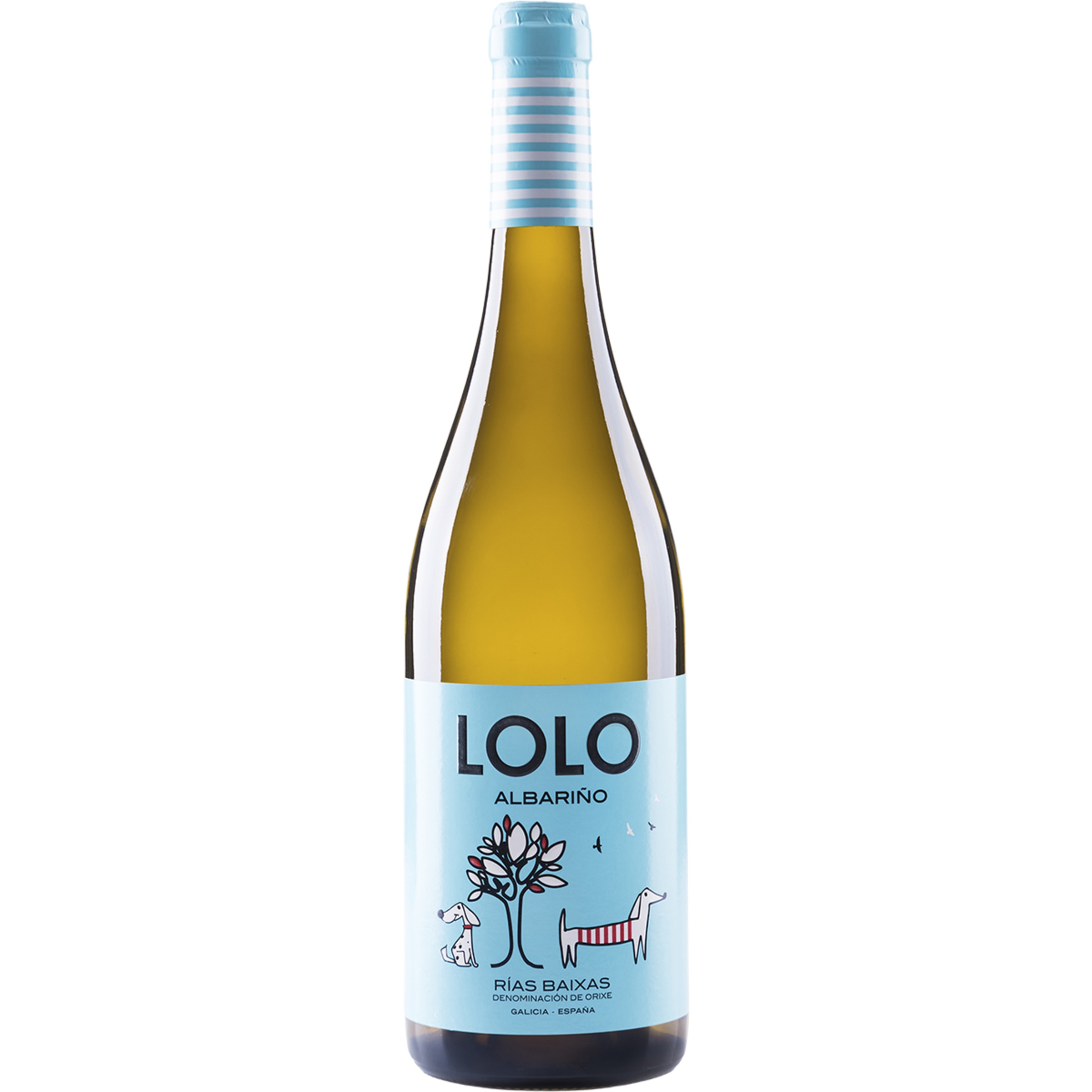 vino blanco albariño DO Rías Baixas botella 75 cl