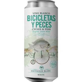 vino blanco Sauvignon lata 25 cl - Bicicletas Y Peces