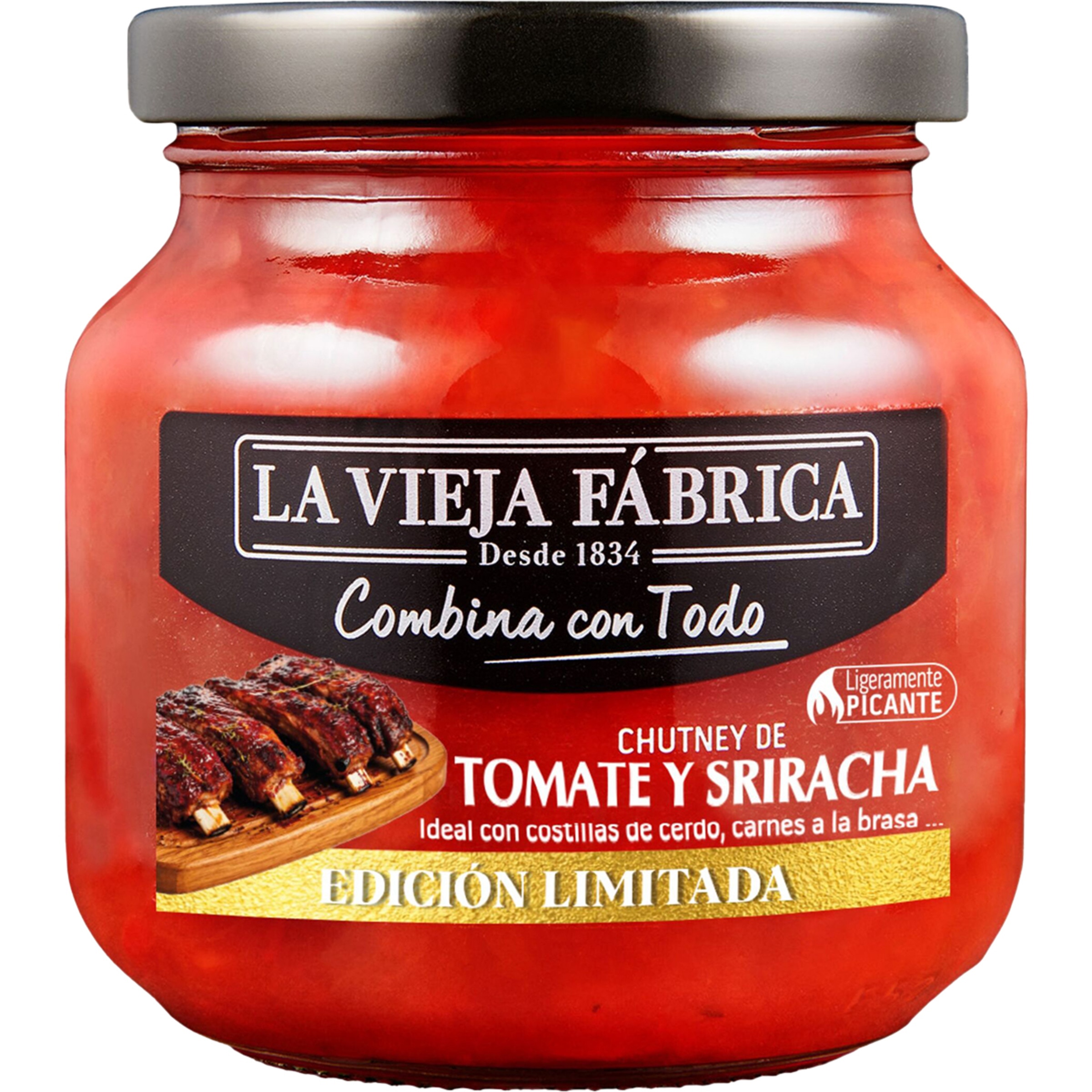 Combina con todo Chutney de tomate y Sriracha Edición Limitada frasco 270 g Ideal con costillas y carnes a la brasa ligeramente picante